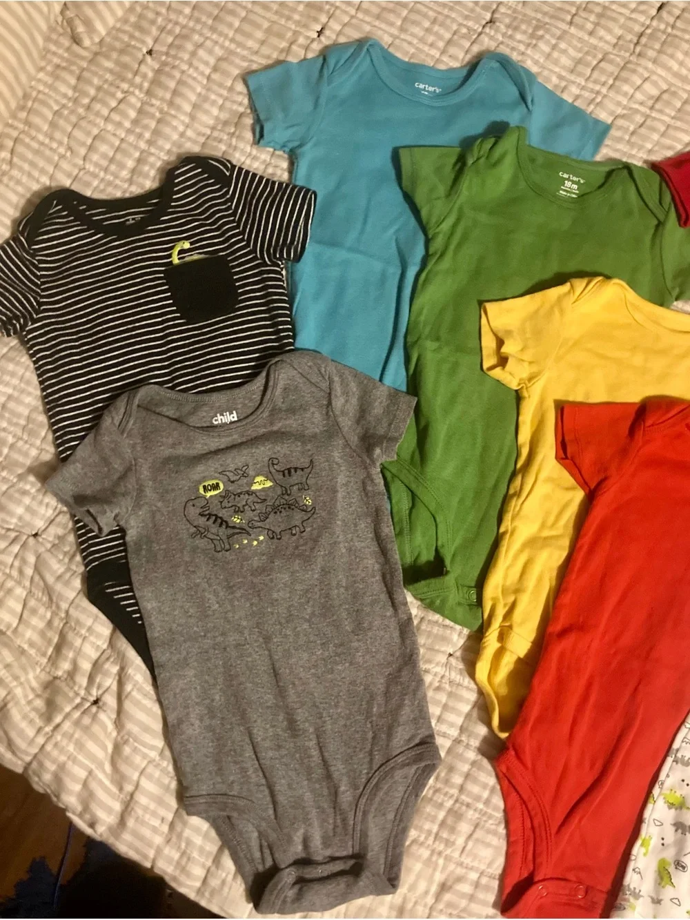 Baby Toddler Boys Lot of 9 Short Sleeve Onesies Size 18 Months GREAT CONDITION